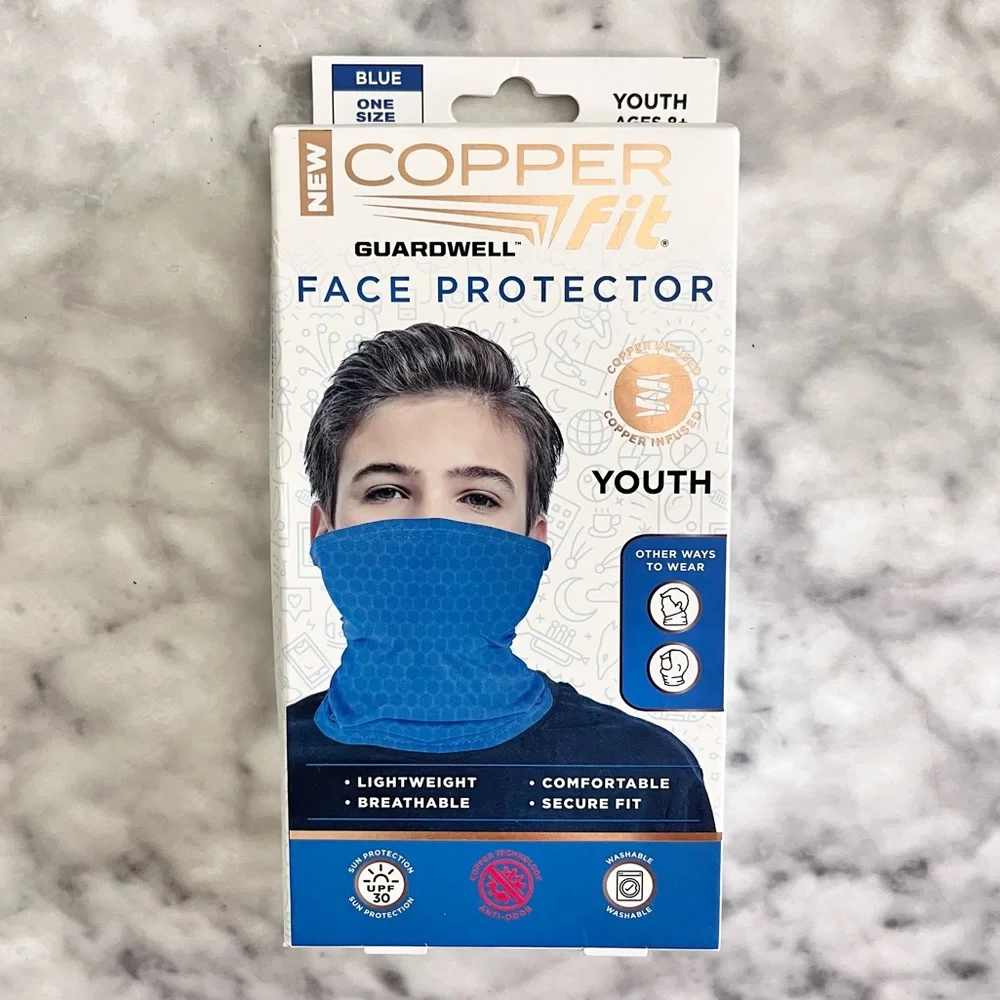 Winter New Youth Face Protector and Neck Gaiter Copper Fit Blue